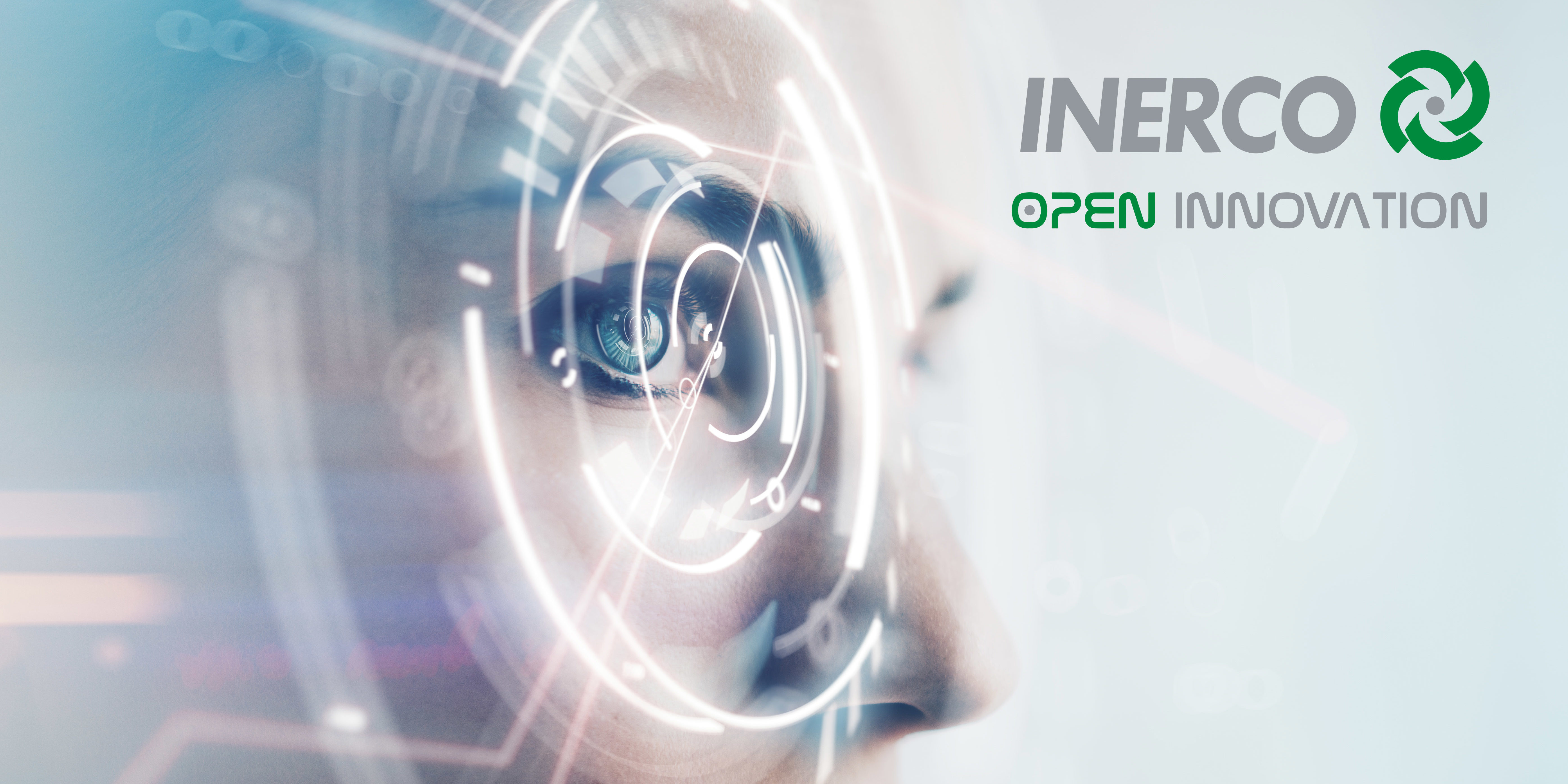 Closeup of woman eye with visual effects, isolated on white