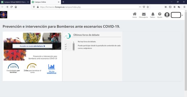 Formaciòn on line Forespro Bomberos Jaén