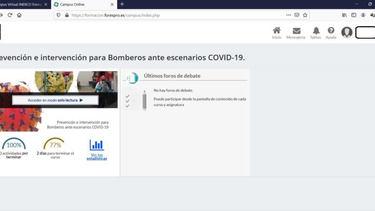 Formaciòn on line Forespro Bomberos Jaén