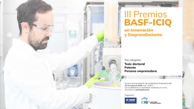 Premis BASF_TW_ES III Edición de los Premios BASF-ICIQ en Innovación y Emprendimiento dotados con 9.000€